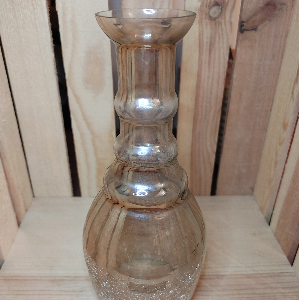 Vintage Smoky Crackle Glass Decanter